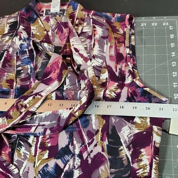 NWT Vintage Y2K Judith Hart Moulin Rouge Purple Plum Sleeveless Blouse Large - Picture 9 of 10
